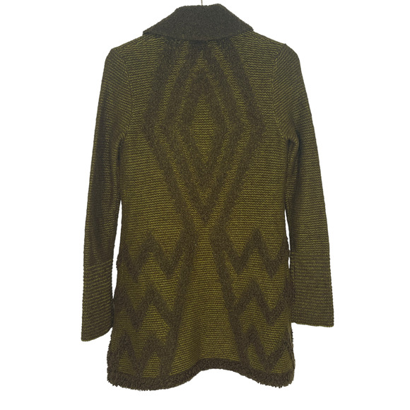 Anthropologie Sweaters - Angel of the North Textured Wool Blend Green Open Cardigan Small